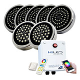 5 Luces Para Pileta 20w + 2 12w +fuente+control Remoto+wifi