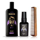 Kit Balm E Óleo Hidratante Para Barba + Pente Duplo Baboon