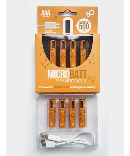 4 Baterias A A A Recargable Cable Micro Usb 80ma Garga Máxim