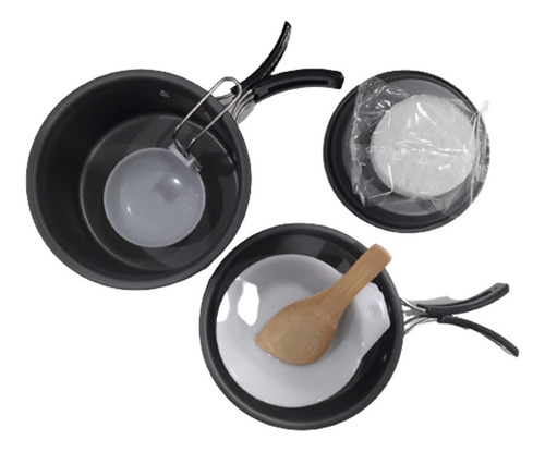 Marmita 1 Persona Olla Con Tapa Sarten Camping Con Funda