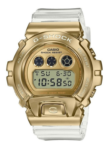 Relogio G-shock Gm-6900sg-9dr Transparente Dourado