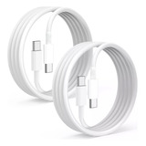 Cable Para iPhone 15/samsung Tipo C A C Carga Rápida 2m2pzs