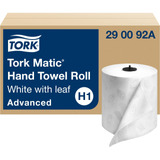 Tork Matic - Rollo De Toallas De Mano, Color Blanco Con Hoja