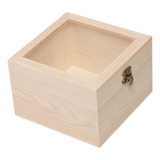 Caja De Madera Para Guardar Tapa De Cristal 18x18x12cm