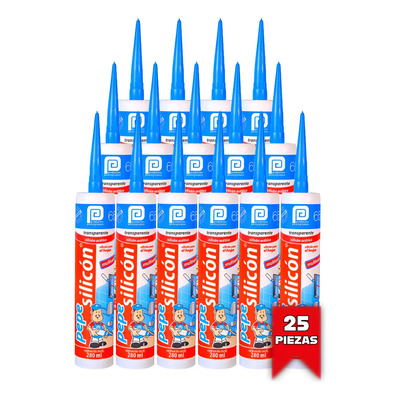 Pepe Silicón Pennsylvania Transparente 280ml Caja 25pzs | Meses sin interés