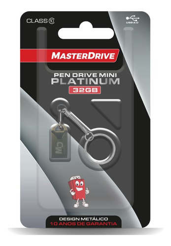 Mini Pendrive 32gb Usb 2.0 Masterdrive Platinum Original