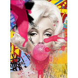 Quadro Canvas Arte Marilyn Monroe Graffiti Pop Moderno Sala