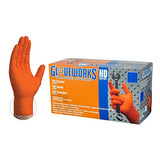 Gloveworks Hd Guantes Industriales De Nitrilo Naranja Con Ag