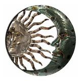 Placa De Pared De Metal Con Diseño De Luna Creciente Y Sol D