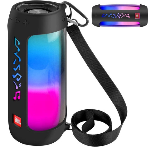 Funda De Silicona + Correa Para Altavoz Jbl Pulse 4 - Neg...