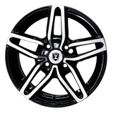 Jogo De Roda De Liga Leve Zuma Wheels Aro 14 2768 Bp 4x100 Cor Preto Com Diamantado