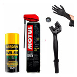 Kit Lubricante Cadena Moto Motul +cepillo Limpiador+guantes 