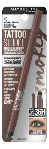 Lápiz De Gel Delineador Maybelline Tattoo Studio Smokey Color Smokey Brown Efecto Mate