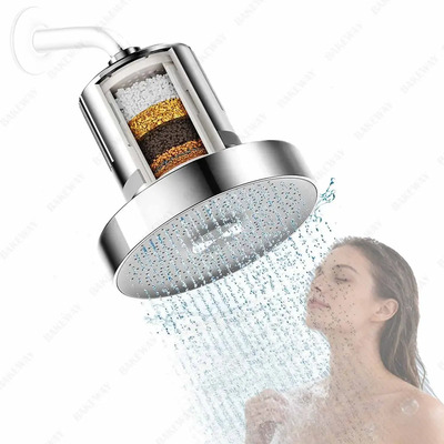 Cabezal De Ducha 6 ,bakeway Regadera Tipo Lluvia Alta Presión Filtro,25 Etapas Filtro De Agua Ajustable Regadera Redonda | MercadoLibre