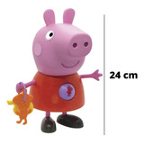 Boneca Peppa Pig Gira Bolinha Original 24 Cm - Elka 