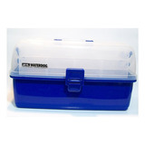 Caja De Pescar 3 Bandejas 12 Divisiones Waterdog Plastica Color Azul