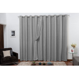 Cortina Voil Xadrez C/ Forro Blackout  6,00x2,70 Sala/quarto