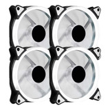 Kit 4 Cooler Fan Led Branco 120mm Gabinete Gamer Ventoinha