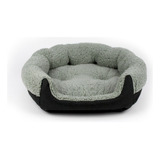 Cama Chica Para Perro O Gato Forro Suave, Color Negro / Gris