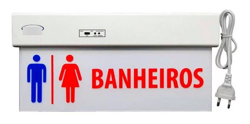 Placa Led Autônoma Indicação Banheiro Face Única