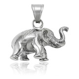 Fino Collar Elefante Para Caballero Oro Blanco 14k Lam 50 Cm