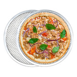 Malla Charola De Aluminio Hornear Pizza Cocina 45cm