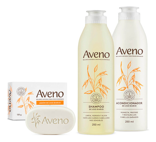 Combo Aveno Shampoo Acondicionador Jabon Avena