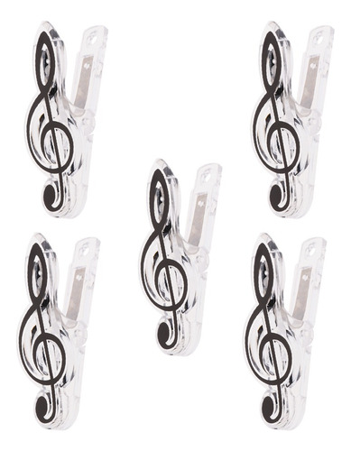 5 Pcs Pinzas De Notas Musicales Libros De Músicas Hojas De