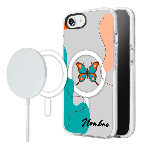 Funda Para iPhone Magsafe Mariposas Personalizada Nombre