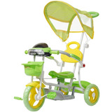 Triciclo Motoca Bicicleta 3 Rodas Infantil Passeio Com Empurrador Pedal Luz Som Capota Verde Importway Bw-003 Verde