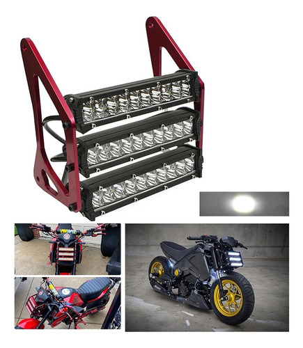 Faro Led Delantero For Moto Cafe Racer/chopper Con Stent