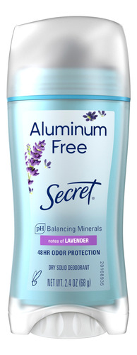 Desodorante Secret Aluminium Free Notes Of Lavender 68g 