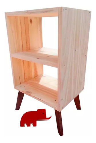 Mueble Cubo Doble Biblioteca Patas Madera Living Estantes