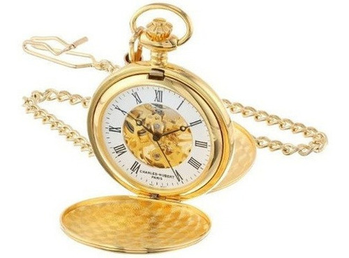 Charleshubert Paris Goldplated Reloj De Bolsillo Mecanico