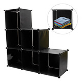 Pack 2 Organizadores De Cubo Modular Negro Closet Zapatero 