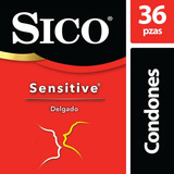 Pack 12 Cajas Sico Condones Sensitive Delgado 36 Piezas