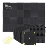 Paquete De 50 Paneles De Espuma Acústica Aislamiento Estudio