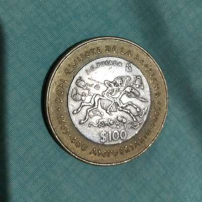 Moneda De $100 Pesos Quijote De La Mancha Año 2005