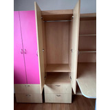 Mueble Ropero Dormitorio Niña Formica Natural/fucsia