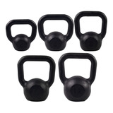 Kit Kettlebells De 4, 6, 8, 10 E 12kg Para Crossfit Fitness Cor Preto