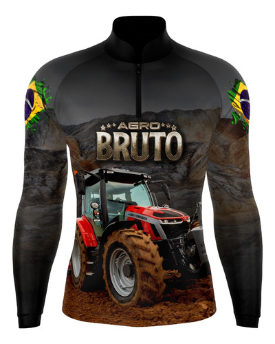 Camisa Camiseta Agro Fazenda Agro Bruto Proteção Uv50+