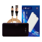 Carregador Portátil Power Bank 10000mah + Cabo Micro Usb V8 Cor Preto