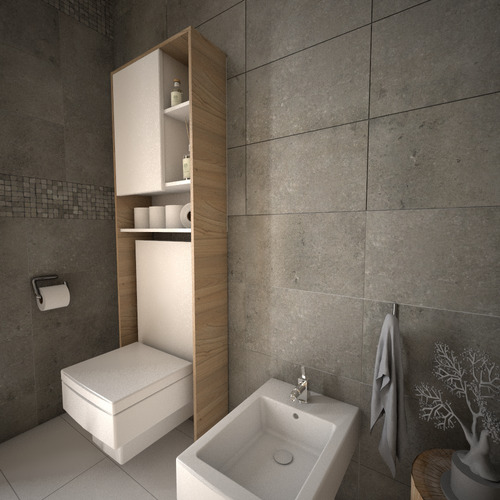 Mueble Sobre Inodoro Moderno Botiquin Organizador De Baño