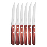 Set 6 Cuchillos Asado Tramontina Polywood Acero Inoxidable