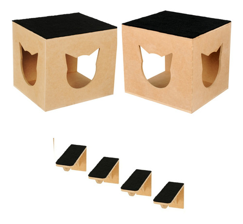 Kit Playground Para Gatos Toca Casa Casinha Degrau Escadinha