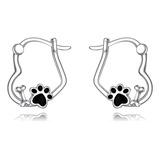 Aretes Plata 925 Con Diseño Vaca Vaca Gato Huella Pata Calav