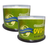 Dvd+r Dl (doble Capa) Imprimible Marca Greenmaster 100 Pzs