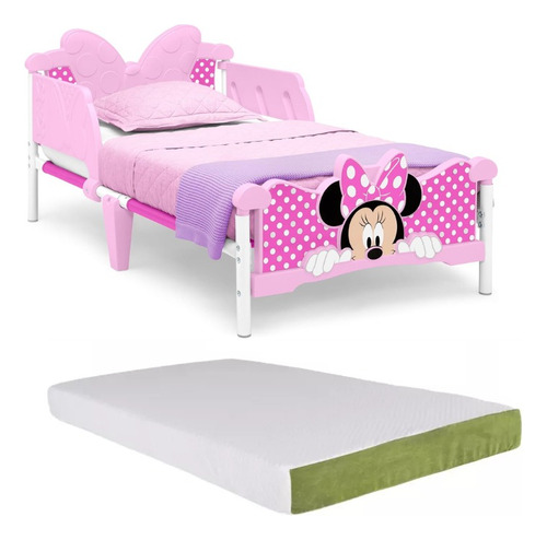 Cama Infantil Para Niña Disney Minnie Mouse 3 D Y Colchon