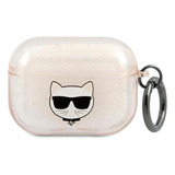 Case Funda Para AirPods Pro Choupette Karl Lagerfeld Dorado