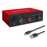 Interfaz De Audio Usb Con Preamplificador Xlr De Micrfono, I